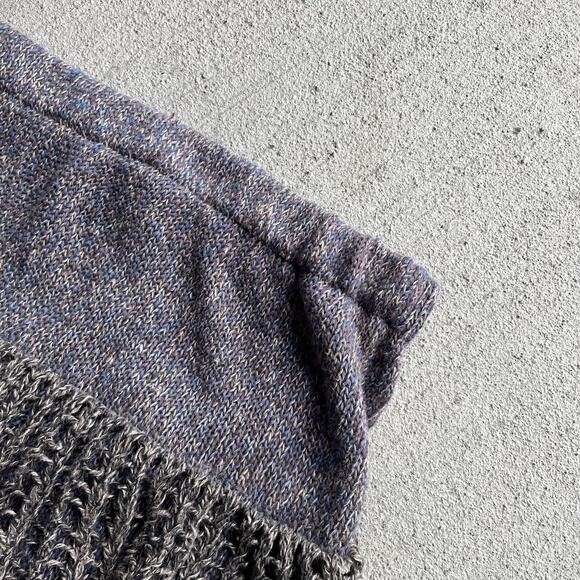 Vintage OOAK handmade blue crochet tiered maxi skirt boho fairy grunge size M/L - Picture 5 of 7